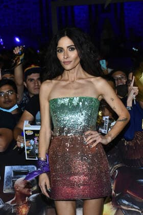 October 3, 2022, Mexico City, Mexico: Actress Sarah Shahi attends the Back carpet of Black Adam fan event at Diego Rivera Museum. on October 3, 2022 in Mexico City, Mexico. Mexico City Mexico - ZUMAe321 20221003_zia_e321_053 Copyright: xCarlosxTischlerxEyepixxGroupx