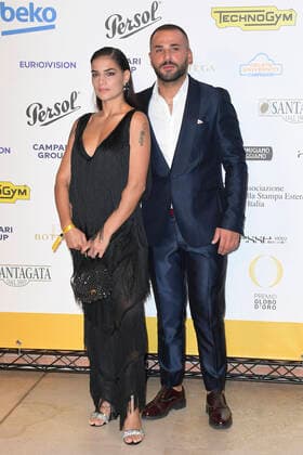 October 4, 2022, Rome, Italy: Lina Siciliano (left) and Fabio Piccolella (right) attend at the red carpet of the Globo d oro award 2022 at the Auditorium Parco Della Musica. Rome Italy - ZUMAs197 20221004_zaa_s197_384 Copyright: xCartellixMariox