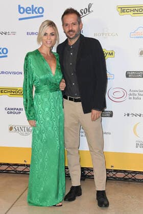 October 4, 2022, Rome, Italy: Avarello Roberta (left) and Simone Godano (right) attend at the red carpet of the Globo d oro award 2022 at the Auditorium Parco Della Musica. Rome Italy - ZUMAs197 20221004_zaa_s197_400 Copyright: xCartellixMariox