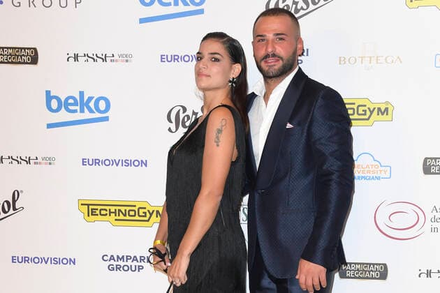 October 4, 2022, Rome, Italy: Lina Siciliano (left) and Fabio Piccolella (right) attend at the red carpet of the Globo d oro award 2022 at the Auditorium Parco Della Musica. Rome Italy - ZUMAs197 20221004_zaa_s197_401 Copyright: xCartellixMariox