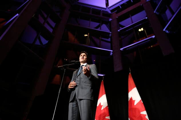 October 5, 2022, Ottawa, ON, CAN: Prime Minister Justin Trudeau speaks after the premiere of Steadfast, a film about the life of Jean Augustine, who became the first Black female Member of Parliament in 1993 and the first Black woman in Cabinet in 2002, at the National Gallery of Canada in Ottawa, on Wednesday, Oct. 5, 2022. Ottawa CAN  - ZUMAc35_ 20221005_zaf_c35_054 Copyright: xJustinxTangx