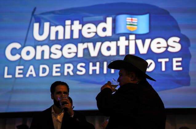 October 6, 2022, Calgary, AB, CANADA: Party faithful await results at the United Conservative Party of Alberta s leadership announcement in Calgary, Alta., Thursday, Oct. 6, 2022. Calgary CANADA  - ZUMAc35_ 20221006_zaf_c35_150 Copyright: xJeffxMcintoshx