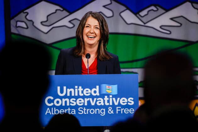 October 6, 2022, Calgary, AB, CANADA: Danielle Smith celebrates after being chosen as the new leader of the United Conservative Party and next Alberta premier in Calgary, Alta., Thursday, Oct. 6, 2022. Calgary CANADA  - ZUMAc35_ 20221006_zaf_c35_156 Copyright: xJeffxMcintoshx