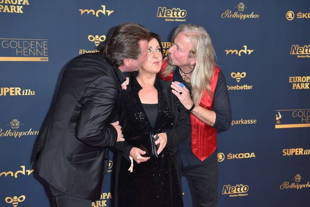 Ute Freudenberg, Claudius Dreilich, Bernd Römer Karat at the GOLDENE HENNE 2022 in the Media City in Leipzig on 07 10 2022 Red Carpet