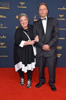 Angelika Mann with husband Ralf Rasch at the GOLDENE HENNE 2022 in the Media City in Leipzig on 07 10 2022 Red Carpet