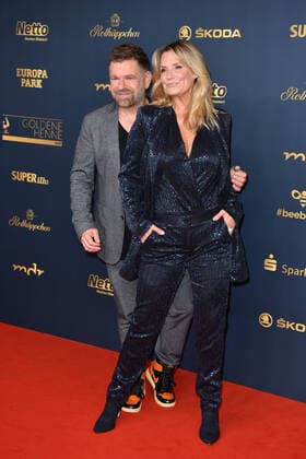 Peter Plate, Kim Fisher at the GOLDENE HENNE 2022 in the Media City in Leipzig on 07 01 2022 red carpet
