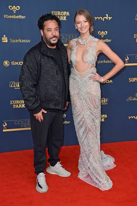 Adel Tawil, Leony Leonie Burger at the GOLDENE HENNE 2022 in the Media City in Leipzig on 07 01 2022 red carpet