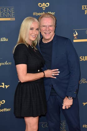 Wolfgang Lippert with wife Gesine Lippert at the GOLDENE HENNE 2022 in the Media City in Leipzig on 07 01 2022 red carpet