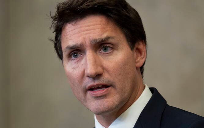 October 7, 2022, Ottawa, ON, Canada: Canadian Prime Minister Justin Trudeau responds to a question after announcing sanctions on Iran, in Ottawa, Friday, Oct. 7, 2022. Ottawa Canada  - ZUMAc35_ 20221007_zaf_c35_041 Copyright: xAdrianxWyldx