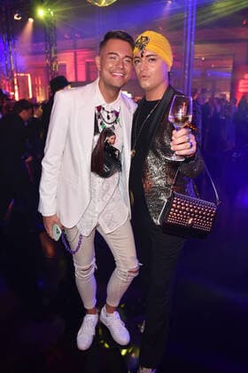 Julian F M Stöckel with friend Marcell Damaschke at the GOLDENE HENNE 2022 in the Media City in Leipzig on 07 10 2022 Aftershowparty
