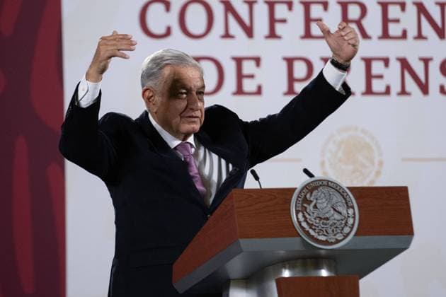 Octuber 7, 2022. Mexico City, Mexico. This morning, Mexican President Andro s Manuel LoÂ³pez Obrador speaks during the daily morning news conference at national palace. On October 7, 2022 in Mexico City, Mexico. Mexico City Mexico - ZUMAe321 20221007_zia_e321_027 Copyright: xAlexxDalton xEyepixxGroupx