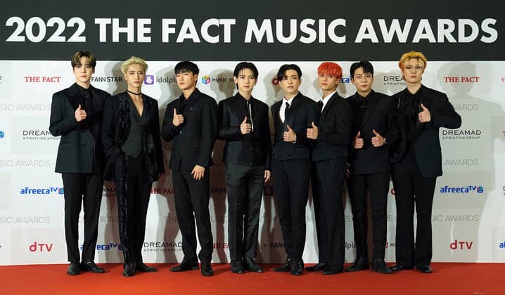 2022 THE FACT MUSIC AWARDS red carpet SEOUL, SOUTH KOREA, OCT 08: South Korean boy band ATEEZ during 2022 THE FACT MUSIC AWARDS at the KSPO DOME in Seoul, South Korea, on October 08, 2022. Seoul the KSPO DOME South Korea 7620_264646 Copyright: xSeokyongxLee PentaxPressx
