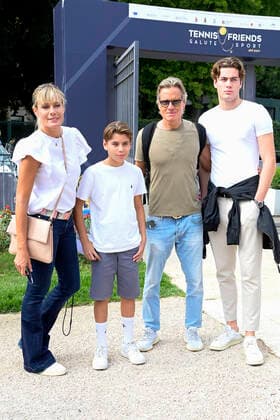 Jimmy Ghione, with wife Tania Paganon and sons Federico Ghione and Gabriele Ghione at the Tennis Friends event at Foro Italico Rome, 08 10 2022 Foto:xA.xM.xTinghinox xFuturexImage