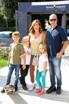 Veronica Maya with husband Marco Moraci and children Katia Moraci, Riccardo Moraci and Tancredi Moraci at the Tennis Friends event at Foro Italico Rome, 08 10 2022 Foto:xA.xM.xTinghinox xFuturexImage