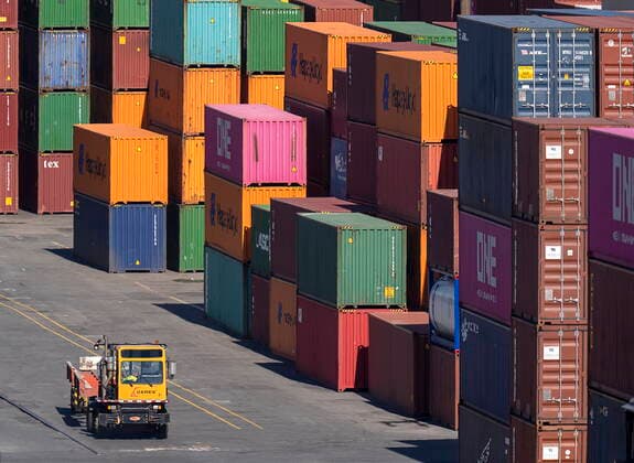 October 11, 2022, Halifax, NS, Canada: Shipping containers are stacked on the pier at the PSA Halifax Fairview Cove Terminal in Halifax on Tuesday, Oct. 11, 2022. Halifax Canada  - ZUMAc35_ 20221011_zaf_c35_032 Copyright: xAndrewxVaughanx