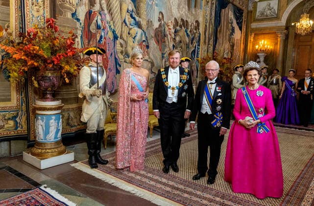 Bilder des Jahres 2022, Entertainment 10 Oktober Entertainment Themen der Woche KW41 Entertainment Bilder des Tages 11-10-2022 Gala Queen Maxima and King Willem-Alexander and Queen Silvia and King Carl Gustaf attend the statebanquet at the royal palace in Stockholm on the 1st day of the 3 day statevisit to Sweden. Â  Copyright: xPPEx