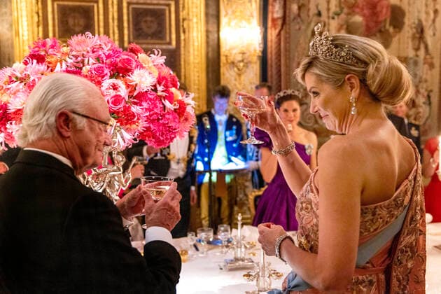 Entertainment Themen der Woche KW41 Entertainment Bilder des Tages 11-10-2022 Gala Queen Maxima and King Willem-Alexander and Queen Silvia and King Carl Gustaf attend the statebanquet at the royal palace in Stockholm on the 1st day of the 3 day statevisit to Sweden. Â  Copyright: xPPEx