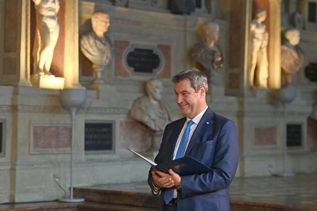 Markus SOEDER Ministerpraesident Bavaria and CSU chairman, single picture, cut single motive, half figure, half figure award Bavarian Order of Merit in the Antiquarium of the Munich Residence on 13 10 2022