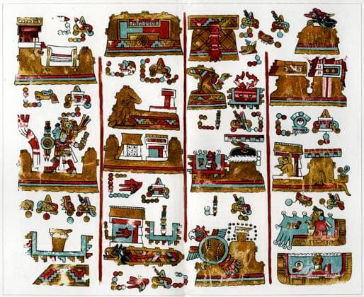 IMAGO Cultures of the world, Zapotec Kultur in Mexiko RECORD DATE NOT STATED A page from the Vienna manuscript of Zapotec origin, 1901. The Zapotec civilization was an indigenous pre-Columbian culture that flourished in the Valley of Oaxaca in southern Mexico from approximately 500 BC. A print from The World s History, A Survey of Man s Record, by Dr HF Helmolt, Volume I, William Heinemann, London, 1901. A page from the Vienna manuscript of Zapothec origin, 1901. Artist: Unknown 