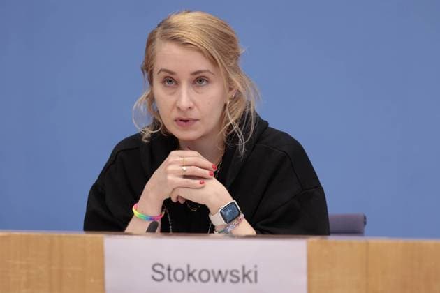 Margarete Stokowski, Autorin, Deutschland, Berlin, Bundespressekonferenz, Thema: Start der Corona-Kampagne *** Margarete Stokowski, author, Germany, Berlin, Federal Press Conference, topic launch of Corona campaign