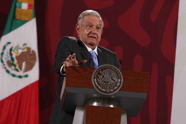 October 13, 2022, Mexico City, Mexico: MexicoÃ¢â‚¬â ¢s President, Andres Manuel Lopez Obrador speaks during his daily briefing conference at National Palace. on October 13, 2022 in Mexico City, Mexico. Mexico City Mexico - ZUMAe321 20221014_zia_e321_024 Copyright: xeyepixx