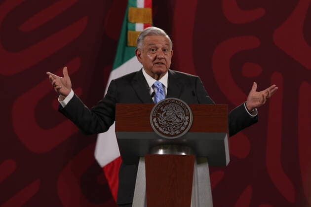 October 13, 2022, Mexico City, Mexico: MexicoÃ¢â‚¬â ¢s President, Andres Manuel Lopez Obrador speaks during his daily briefing conference at National Palace. on October 13, 2022 in Mexico City, Mexico. Mexico City Mexico - ZUMAe321 20221014_zia_e321_026 Copyright: xeyepixx