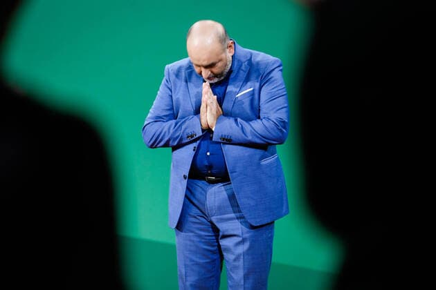 News Themen der Woche KW41 Bundesparteitag Buendnis 90 Die Gruenen (48. Ordentliche Bundesdelegiertenkonferenz Bonn 2022) Aktuell, 14.10.2022, Bonn, Omid Nouripour Bundesvorsitzender von Buendnis 90 Die Gruenen im Portrait bei ihrer Rede beim Bundesparteitag von Buendnis90 Die Grunen der 48. Ordentlichen Bundesdelegiertenkonferenz Bonn 2022 der Partei Buendnis 90 Die Gruenen Bonn Nordrhein-Westfalen Deutschland *** Federal Party Congress Buendnis 90 The Greens 48 Ordinary Federal Delegates Conference Bonn 2022 Current, 14 10 2022, Bonn, Omid Nouripour Federal Chairman of Buendnis 90 The Greens in portrait during her speech at the Federal Party Congress of Buendnis90 The Greens of the 48 Ordinary Federal Delegates Conference Bonn 2022 of the party Buendnis 90