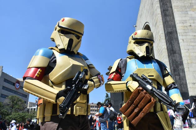 October 15, 2022, Mexico City, Mexico: A participant takes part during the Training Day Star Wars Parade at Reforma Avenue. on October 15, 2022 in Mexico City, Mexico. Mexico City Mexico - ZUMAe321 20221015_zia_e321_055 Copyright: xCarlosxTischlerx