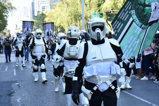 October 15, 2022, Mexico City, Mexico: Participants take part during the Training Day Star Wars Parade at Reforma Avenue. on October 15, 2022 in Mexico City, Mexico. Mexico City Mexico - ZUMAe321 20221015_zia_e321_093 Copyright: xCarlosxTischlerx