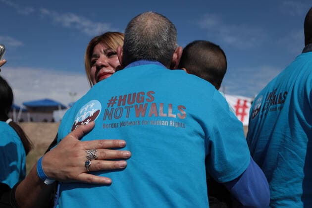 October 15, 2022, juarez, chihuahua, mexico: 289 families gathered at the border between Mexico and the United States, hugs not walls, an event organized by the border network for human rights, (BNHR) managed to reunite 289 families separated by immigration policies, so that they could hug each other in the middle of the Rio Bravo border natural border between Mexico and the United States juarez mexico - ZUMAp241 20221015_zip_p241_007 Copyright: xDavidxPeinadox