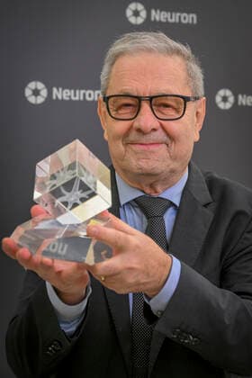 Chemist Pavel Hobza (pictured) and haematologist and oncologist Jan Stary (not pictured) today won the Neuron Endowment Fund s prize for their lifelong contribution to science, carrying 1.5 million crowns, and prizes also went to six young talented scientists, who received half a million crowns each. The prize-giving ceremony took place in Prague s National Museum, Prague, Czech Republic, October 16, 2022. (CTKxPhoto VitxSimanek) CTKPhotoP2022101607108  VIS 007