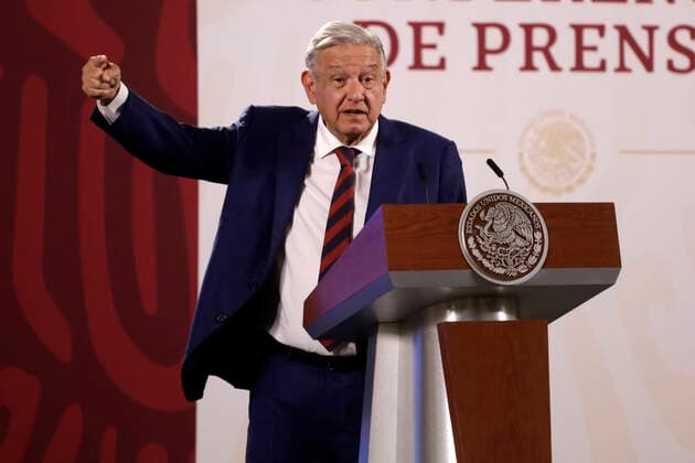 Mexican President Lopez Obrador Press Conference October 17, 2022, Mexico City, Mexico: Mexican President Andres Manuel Lopez Obrador in front of reporters at the daily morning press conference at the National Palace in Mexico City, Mexico. on October 17, 2022 in Mexico City, Mexico (Photo by Luis Barron Eyepix Group). Copyright: xLuisxBarronx xEyepixxGruopx LB_17102022_79031