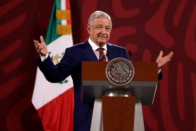 Mexican President Lopez Obrador Press Conference October 17, 2022, Mexico City, Mexico: Mexican President Andres Manuel Lopez Obrador in front of reporters at the daily morning press conference at the National Palace in Mexico City, Mexico. on October 17, 2022 in Mexico City, Mexico (Photo by Luis Barron Eyepix Group). Copyright: xLuisxBarronx xEyepixxGruopx LB_17102022_79035