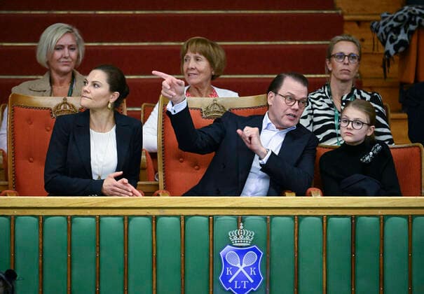 STOCKHOLM 20221018 Crown Princess Victoria, Prince Daniel and Princess Estelle in the audience during the tennis match between Swedens Mikael Ymer and Frances Quentin Halys in the Stockholm Open on Tuesday Stockholm Sweden x10040x,  Copyright: xAndersxWiklund TTx STOCKHOLM OPEN