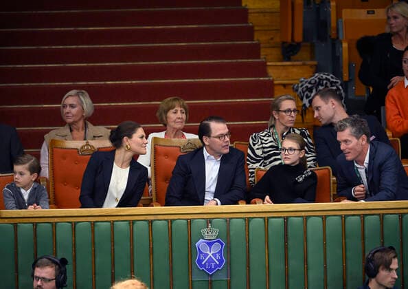 STOCKHOLM 20221018 Prince Oscar, Crown Princess Victoria, Prince Daniel, Princess Estelle and former tennis player Thomas Enqvist in the audience during the tennis match between Swedens Mikael Ymer and Frances Quentin Halys in the Stockholm Open on Tuesday Stockholm Sweden x10040x,  Copyright: xAndersxWiklund TTx STOCKHOLM OPEN