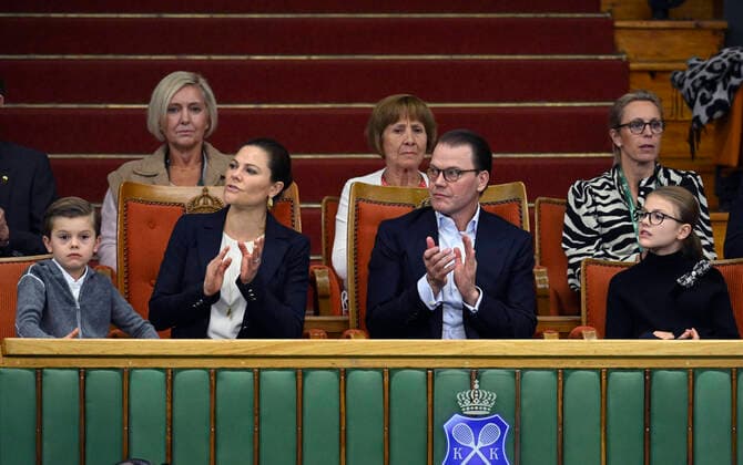STOCKHOLM 20221018 Prince Oscar, Crown Princess Victoria, Prince Daniel, Princess Estelle in the audience during the tennis match between Swedens Mikael Ymer and Frances Quentin Halys in the Stockholm Open on Tuesday Stockholm Sweden x10040x,  Copyright: xAndersxWiklund TTx STOCKHOLM OPEN
