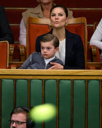 STOCKHOLM 20221018 Crown Princess Victoria, Prince Oscar during the tennis match between Swedens Mikael Ymer and Frances Quentin Halys in the Stockholm Open on Tuesday Stockholm Sweden x10040x,  Copyright: xAndersxWiklund TTx STOCKHOLM OPEN