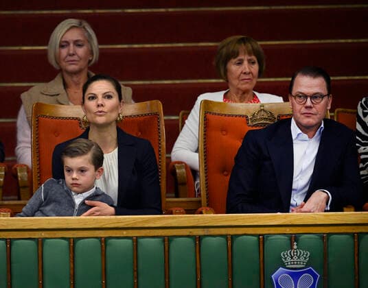 STOCKHOLM 20221018 Crown Princess Victoria, Prince Oscar and Prince Daniel in the audience during the tennis match between Swedens Mikael Ymer and Frances Quentin Halys in the Stockholm Open on Tuesday Stockholm Sweden x10040x,  Copyright: xAndersxWiklund TTx STOCKHOLM OPEN