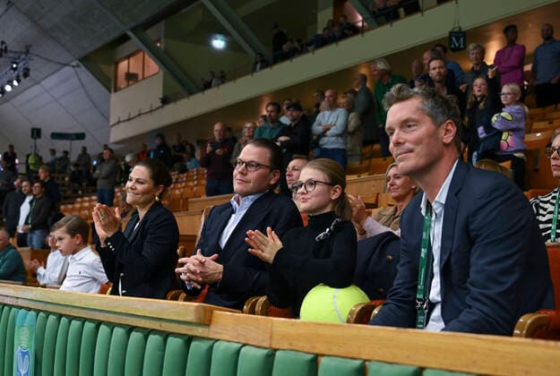 STOCKHOLM 20221018 Prince Oscar, Crown Princess Victoria, Prince Daniel, Princess Estelle and former tennis player Thomas Enqvist in the audience during the tennis match between Swedens Mikael Ymer and Frances Quentin Halys in the Stockholm Open on Tuesday Stockholm Sweden x10040x,  Copyright: xAndersxWiklund TTx STOCKHOLM OPEN