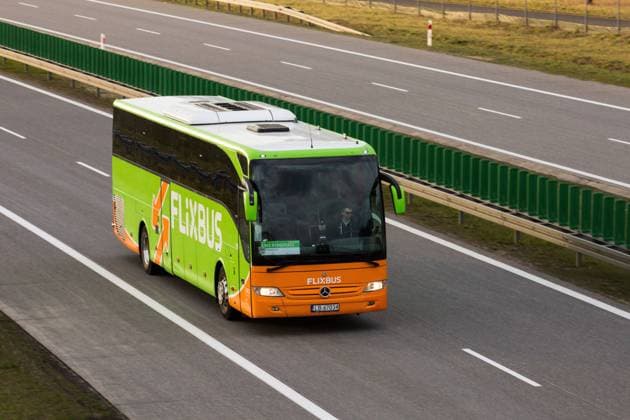 April 17, 2022, Lagow, Lubusz Voivodeship, Poland: Flixbus coach driving on the A2 motorway, polish partially tolled motorway, officially named Motorway of Freedom in Lagow, Lubusz Voivodeship. A2 motorway running latitudinally through the central part of the country..Motorway of Freedom is a part of the European route E30 connecting Berlin and Moscow. Lagow Poland - ZUMAs197 20220417_zab_s197_123 Copyright: xKarolxSerewisx