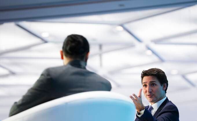 October 18, 2022, Ottawa, ON, CAN: Prime Minister Justin Trudeau participates in a Q&A as part of the Canadian Climate Institute™s 2030 in Focus: Getting the Next Decade Right on Net-Zero conference in Ottawa, on Tuesday, Oct. 18, 2022. Ottawa CAN  - ZUMAc35_ 20221018_zaf_c35_095 Copyright: xSeanxKilpatrickx