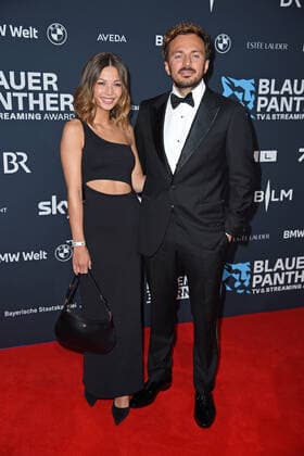 Lena Meckel, David Helmut at the Blue Panther TV Streaming Award ceremony at BMW Welt in Munich on 19 10 2022
