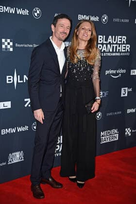 Oliver Berben with wife Katrin Kraus at the Blue Panther TV Streaming Award ceremony at BMW Welt in Munich on 19 10 2022