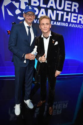 Frank Kusche, Matthias Schweighöfer at the Blue Panther TV Streaming Award ceremony at BMW Welt in Munich on 19 10 2022