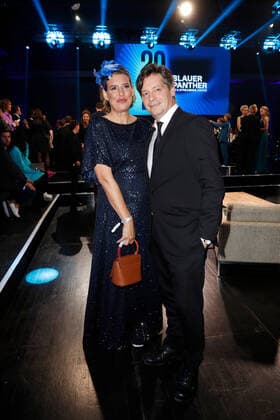 Blue Panther TV Streaming Award ceremony in Munich Elena Uhlig with husband Fritz Karl after the Blue Panther Bavarian Television Award ceremony at BMW Welt in Munich. Copyright: xEventpressxGolejewskix