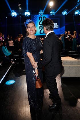 Blue Panther TV Streaming Award ceremony in Munich Elena Uhlig with husband Fritz Karl after the Blue Panther Bavarian Television Award ceremony at BMW Welt in Munich. Copyright: xEventpressxGolejewskix