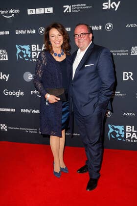 Blue Panther TV Streaming Award ceremony in Munich Uschi Dämmrich von Luttitz on the red carpet at the Blue Panther Bavarian Television Award ceremony at BMW World in Munich Copyright: xEventpressxGolejewskix