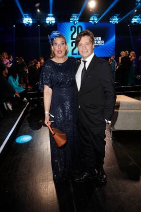 Blue Panther TV Streaming Award ceremony in Munich Elena Uhlig with husband Fritz Karl after the Blue Panther Bavarian Television Award ceremony at BMW Welt in Munich. Copyright: xEventpressxGolejewskix