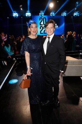 Blue Panther TV Streaming Award ceremony in Munich Elena Uhlig with husband Fritz Karl after the Blue Panther Bavarian Television Award ceremony at BMW Welt in Munich. Copyright: xEventpressxGolejewskix