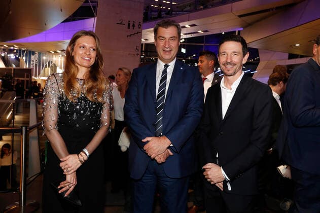 Blue Panther TV Streaming Award ceremony in Munich Markus Söder and Oliver Berben with wife Katrin after the Blue Panther Bavarian Television Award ceremony at BMW Welt in Munich. Copyright: xEventpressxGolejewskix